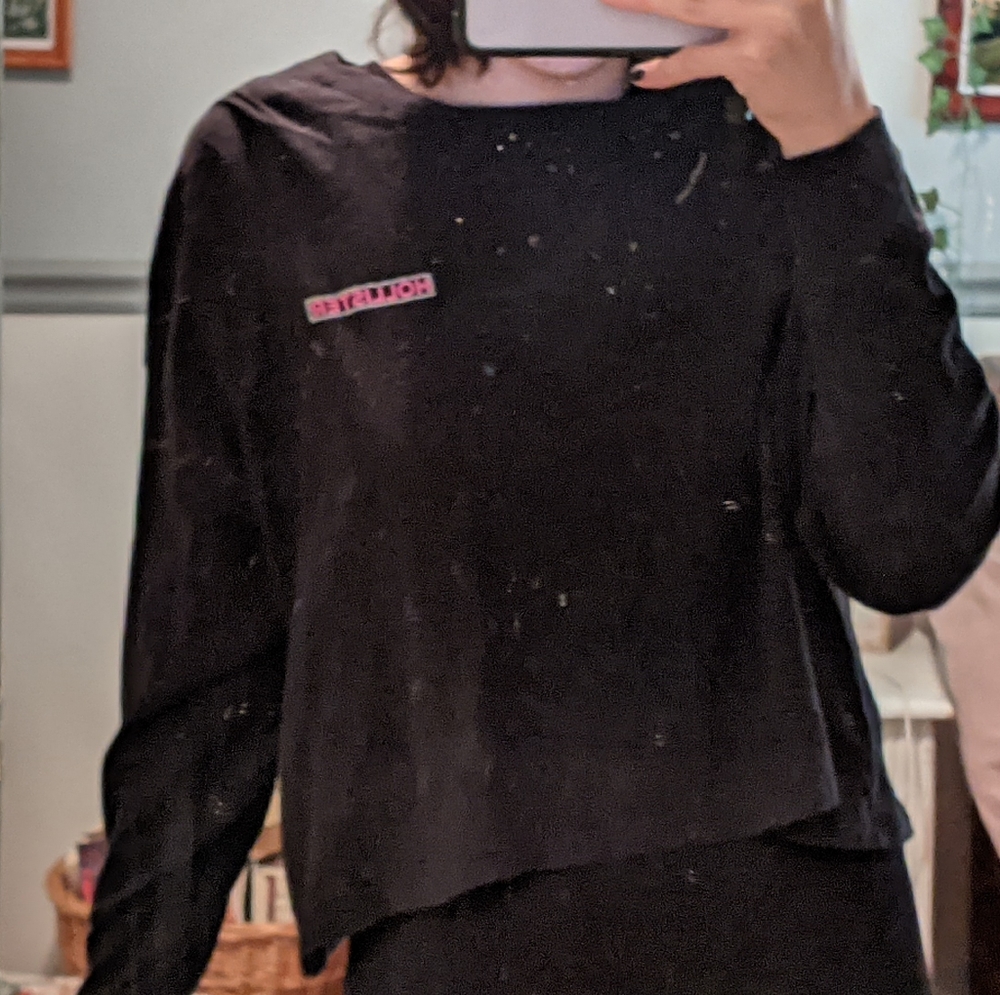 Women's Hollister black graphic long sleeve tee